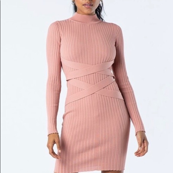 Hera Collection Dresses & Skirts - ‼️ Pink Mauve Sweater Dress Strap Detail